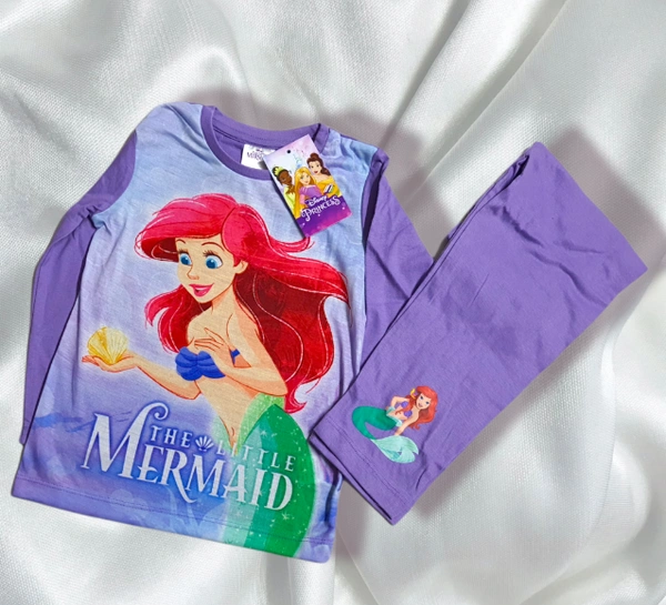 Deal Wheel Best Deal On Kids Night Suits Below500 Kids girls night suits Disney princess print - Purple, 3^4