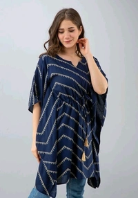 Deal Wheel Best Buy Kaftan Below 500 Charming Lehriya Kaftan  - Blue, 42