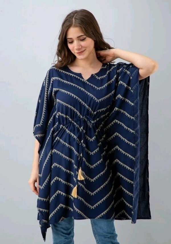 Deal Wheel Best Buy Kaftan Below 500 Charming Lehriya Kaftan  - Blue, 42