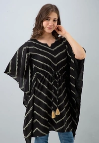 Deal Wheel Best Buy Kaftan Below 500 Charming Lehriya Kaftan  - Black, 38