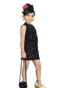 Deal Wheel Best Buy Kids Dress Below 500 Best  Simmer Bodycon Party Wear Dress For Girls With Purse  - pink, 4^5