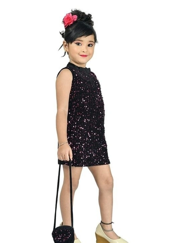 Deal Wheel Best Buy Kids Dress Below 500 Best  Simmer Bodycon Party Wear Dress For Girls With Purse  - pink, 6^7