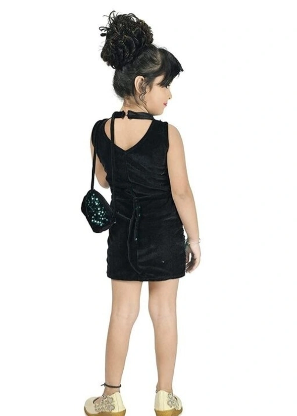 Deal Wheel Best Buy Kids Dress Below 500 Best  Simmer Bodycon Party Wear Dress For Girls With Purse  - pink, 6^7
