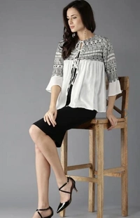 Deal Wheel Best Buy Ladies Top Below 500 Fashionista  Best Trendy TOP FOR Women - 42, white