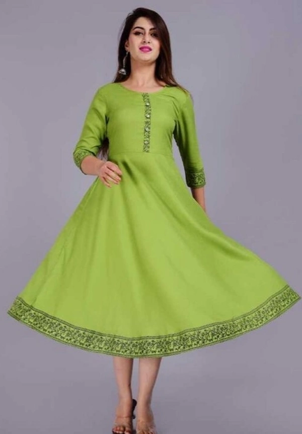 Deal Wheel Best Buy Kurti Below 500 Anarkali Kurti For Women Below 500 - Green, 38