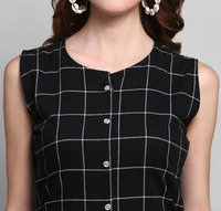 Deal-wheel Best Deal On Women Kurti Palazo Below 500 Solid Cotton Kurta Palzoo Set  - black, 46