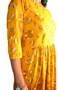 Mom's Kurtiz by Neil Anarkali Indian Style Maternity Feeding Gown  - yellow, 44