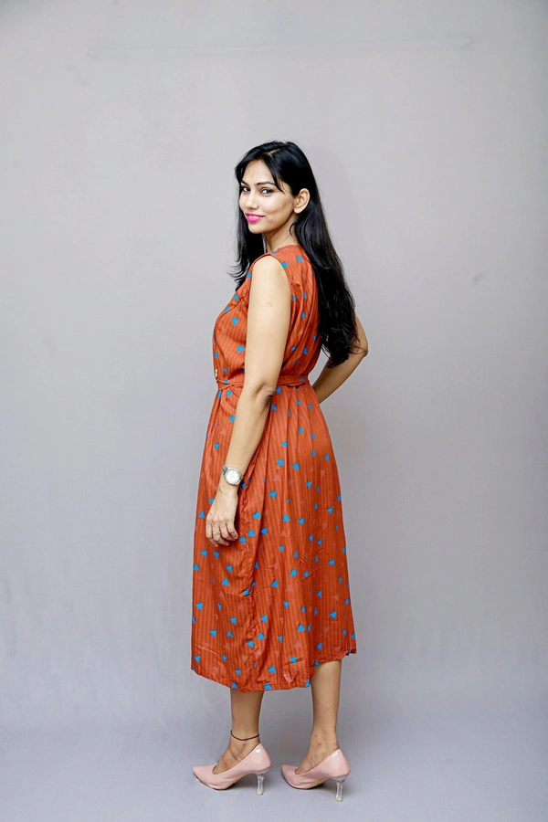 Mom's Kurtiz by Neil Maternity Western Style Dress  - Brown, 42, Premium Quality Rayon Cotton