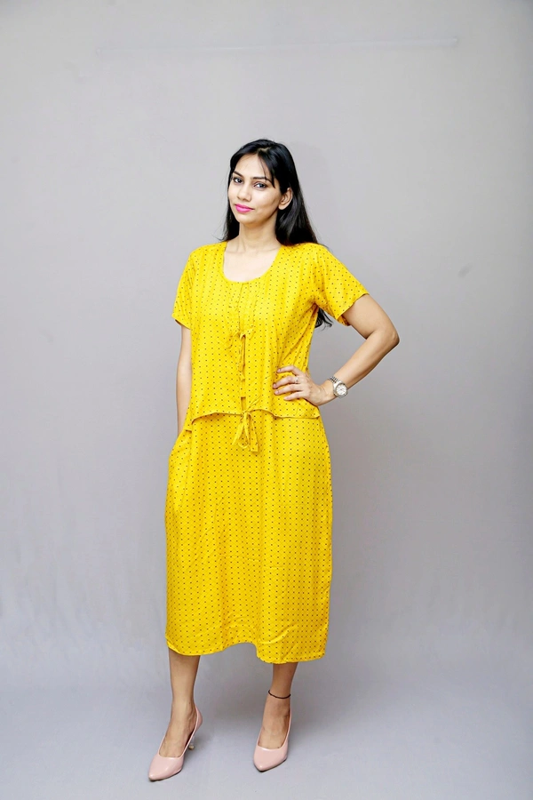 Mom's Kurtiz by Neil Feeding  Nursing Kurti With Nursing Cover  - Yellow, 44