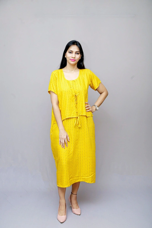 Mom's Kurtiz by Neil Feeding  Nursing Kurti With Nursing Cover  - Yellow, 44