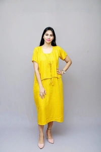 Mom's Kurtiz by Neil Feeding  Nursing Kurti With Nursing Cover  - Yellow, 42