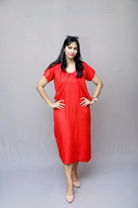 Mom's Kurtiz by Neil Feeding  Nursing Kurti With Nursing Cover  - Red, 42, Premium Quality rayon Cotton