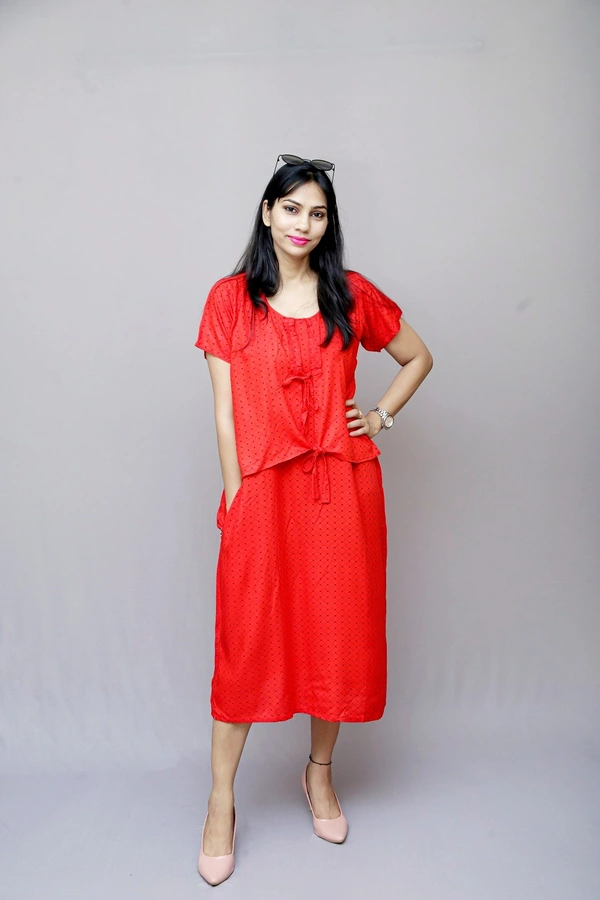 Mom's Kurtiz by Neil Feeding  Nursing Kurti With Nursing Cover  - Red, 42, Premium Quality rayon Cotton