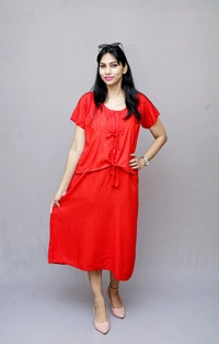 Mom's Kurtiz by Neil Feeding  Nursing Kurti With Nursing Cover  - Red, 42, Premium Quality rayon Cotton