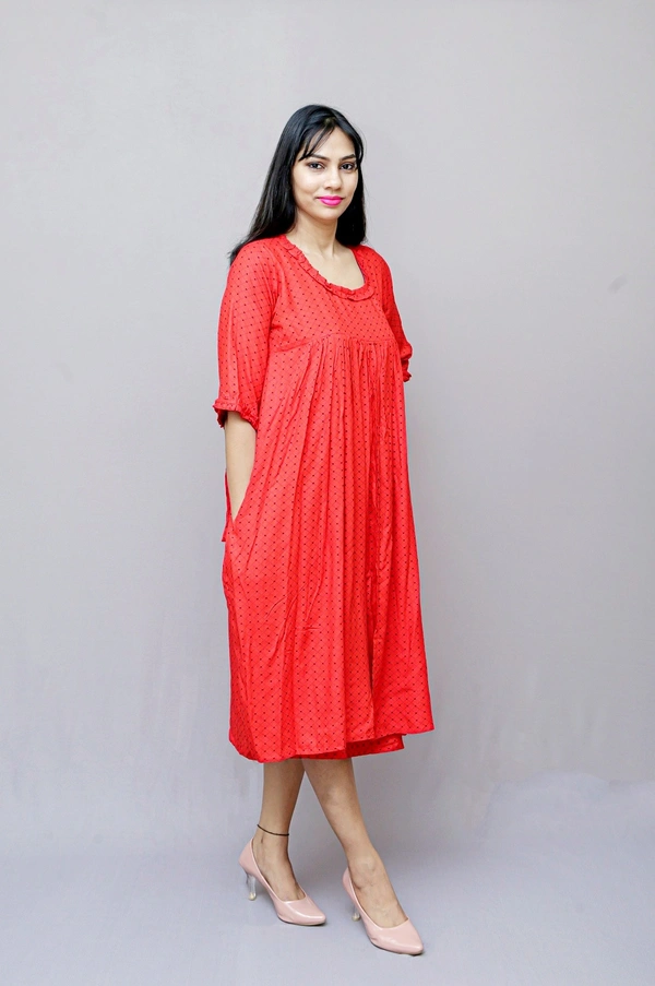 Mom's Kurtiz Trendy 2022 Maternity wear feeding dress with nursing cover - 44