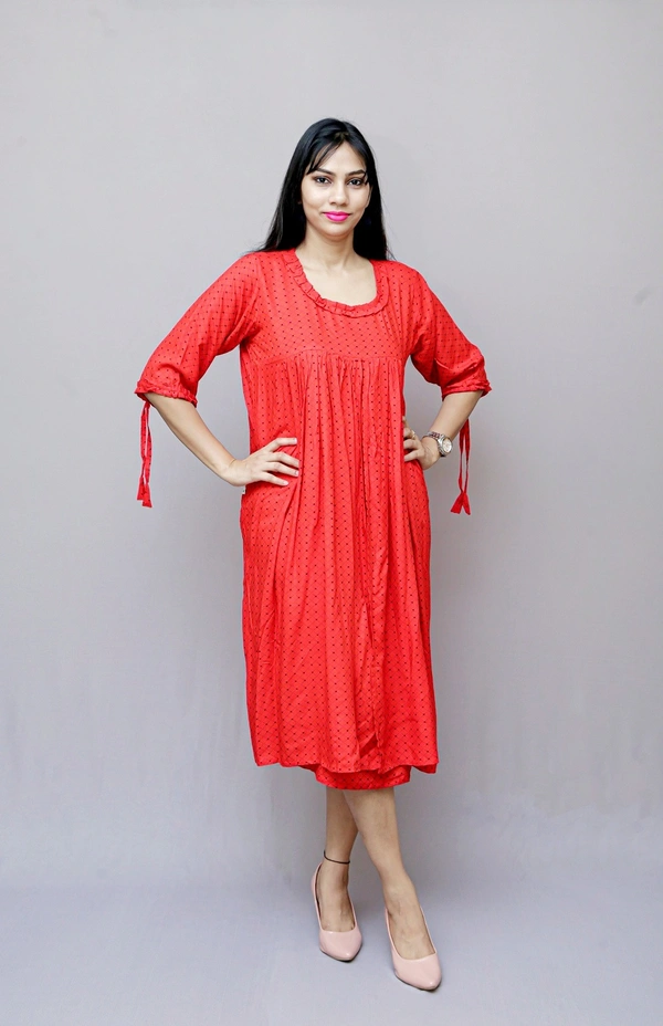 Mom's Kurtiz Trendy 2022 Maternity wear feeding dress with nursing cover - 44