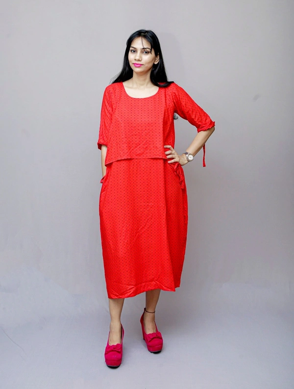 Best Maternity Wear with Nursing Cover and Pocket. - Magenta / Fuchsia, 42, Premium Rayon Cotton