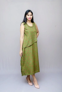 Latest Maternity Wear Dress for Classy Mom - Olive, 42, Premium rayon Cotton