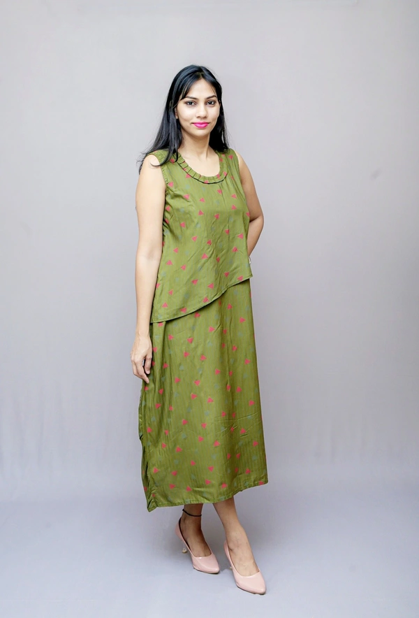 Latest Maternity Wear Dress for Classy Mom - Olive, 42, Premium rayon Cotton