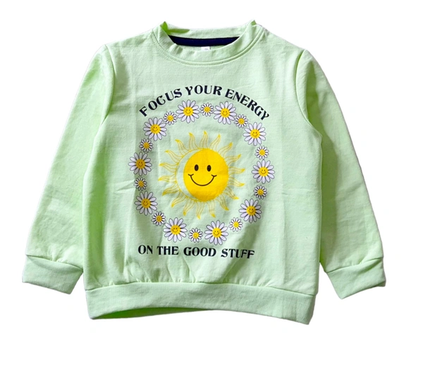 Kids Sweatshirt For Girls & Boys  - Royal Barmuda, Cotton Loop Knit, 5_6 Yrs