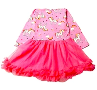 Unicorn Print Frocks For Girls  - Tickle Me Pink, 2_3 Yrs, Cotton & NET