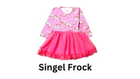 Unicorn Print Frocks For Girls  - Tickle Me Pink, 4_5 Yrs, Cotton & NET
