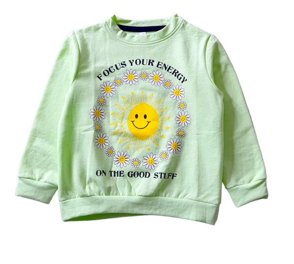 Kids Sweatshirt For Girls & Boys  - Royal Barmuda, 2_3 Yrs, Cotton Loop Knit