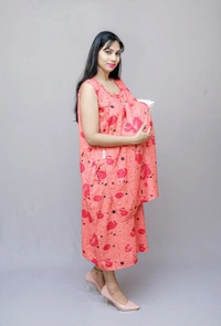 Trendy Maternity Wear Dress with Nursing Cover Flap  - 44