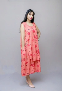 Trendy Maternity Wear Dress with Nursing Cover Flap  - 44