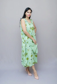 Trendy Maternity Wear Dress with Nursing Cover Flap  - Oilve, 42, Premium Rayon Cotton