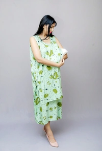 Trendy Maternity Wear Dress with Nursing Cover Flap  - 44
