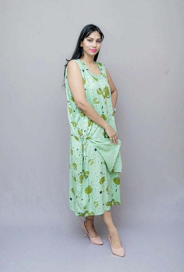 Trendy Maternity Wear Dress with Nursing Cover Flap  - 44