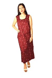 Mom's Kurtiz  Maternity Kurti With Nursing Cover  - Brown, 44, Premium Rayon Cotton