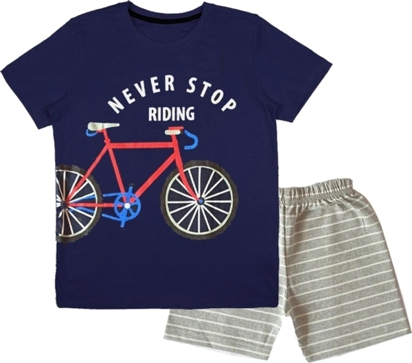 Cotton Tshirt Short Set For Boys - Cherry Pie, COTTON, 3_4 Y
