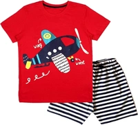 Cotton Tshirt Short Set For Boys - Red, COTTON, 4_5Y