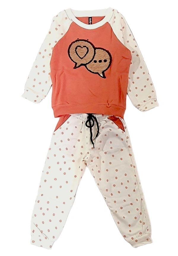 Tracking Set For Girls Sequence Work - Apricot, Cotton LOOPKNIT, 5-6 Y