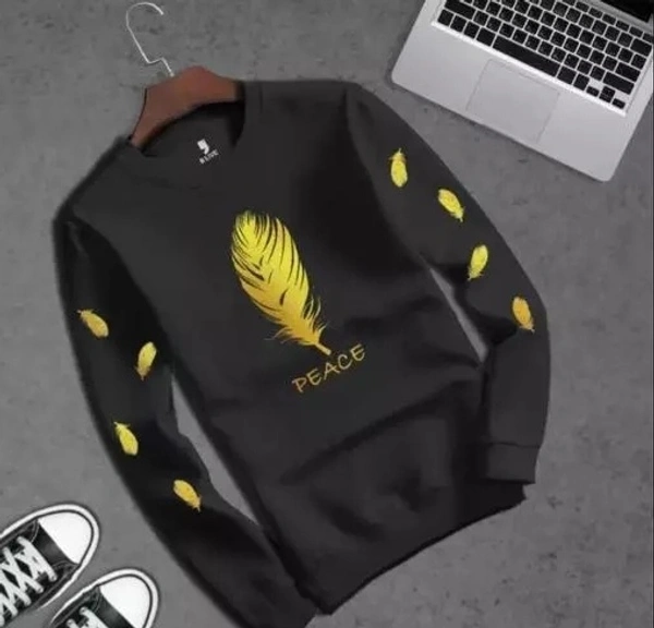 Sweatshirt For Mens  - Black, Polyster, M