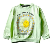 Kids Sweatshirt For Girls & Boys  - Pine Glade, Cotton Loopknit, 2-3 Y