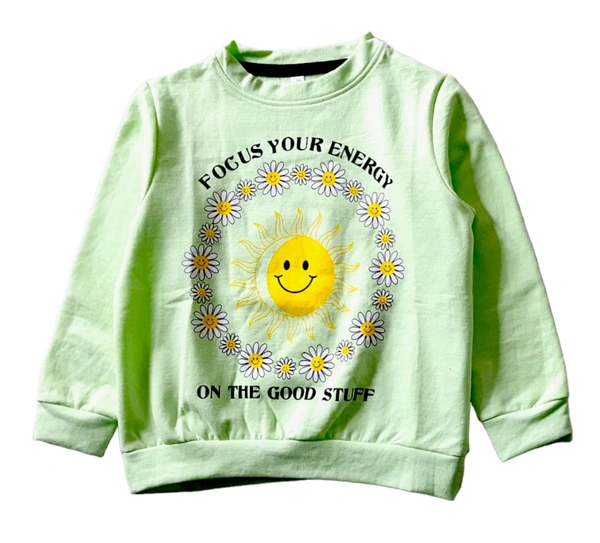 Kids Sweatshirt For Girls & Boys  - Pine Glade, Cotton Loopknit, 2-3 Y