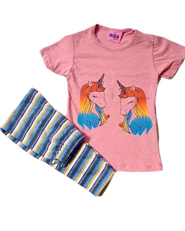 Girls Casual wear set | Casual comfortable wear  - 1-2 yrs, Mulberry, Cotton Bio Wash