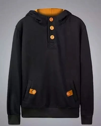 Hoodie For Boys/Mens - Black, Fleece, M_40