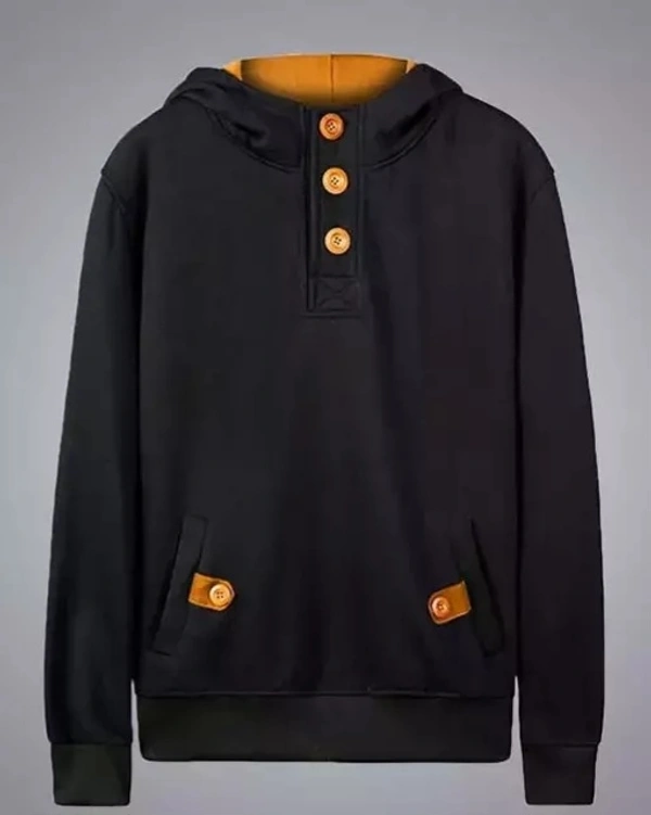 Hoodie For Boys/Mens - Black, Fleece, M_40
