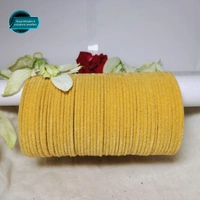 Fancy Metal Velvet Mate Finished Bangles - Yellow , 2-6