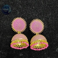 Beautiful Metal Jhumka  - light yellow 
