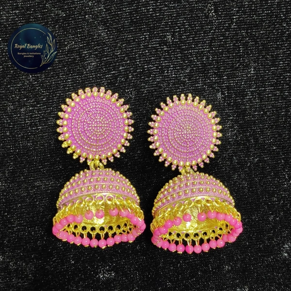 Beautiful Metal Jhumka  - light yellow 