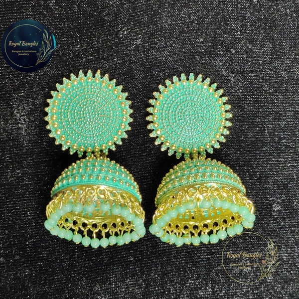 Beautiful Metal Jhumka  - light yellow 