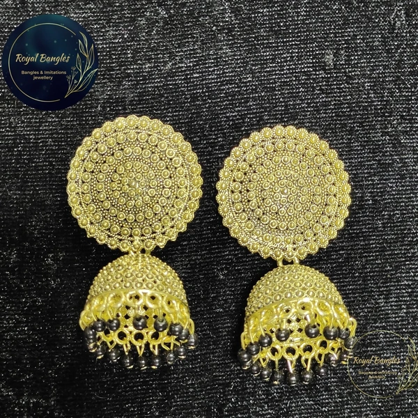 Beautiful Metal Jhumka  - light yellow 