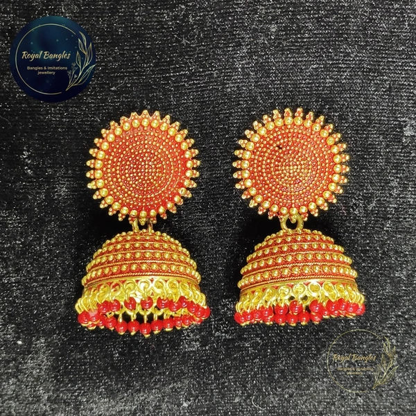 Beautiful Metal Jhumka  - light yellow 