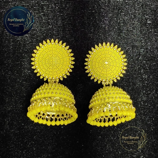 Beautiful Metal Jhumka  - Green 