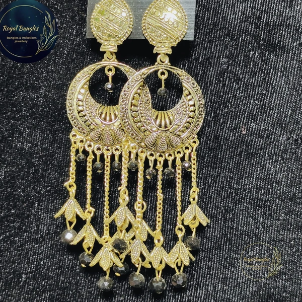 Gold Plated Long Earrings  - Golden 